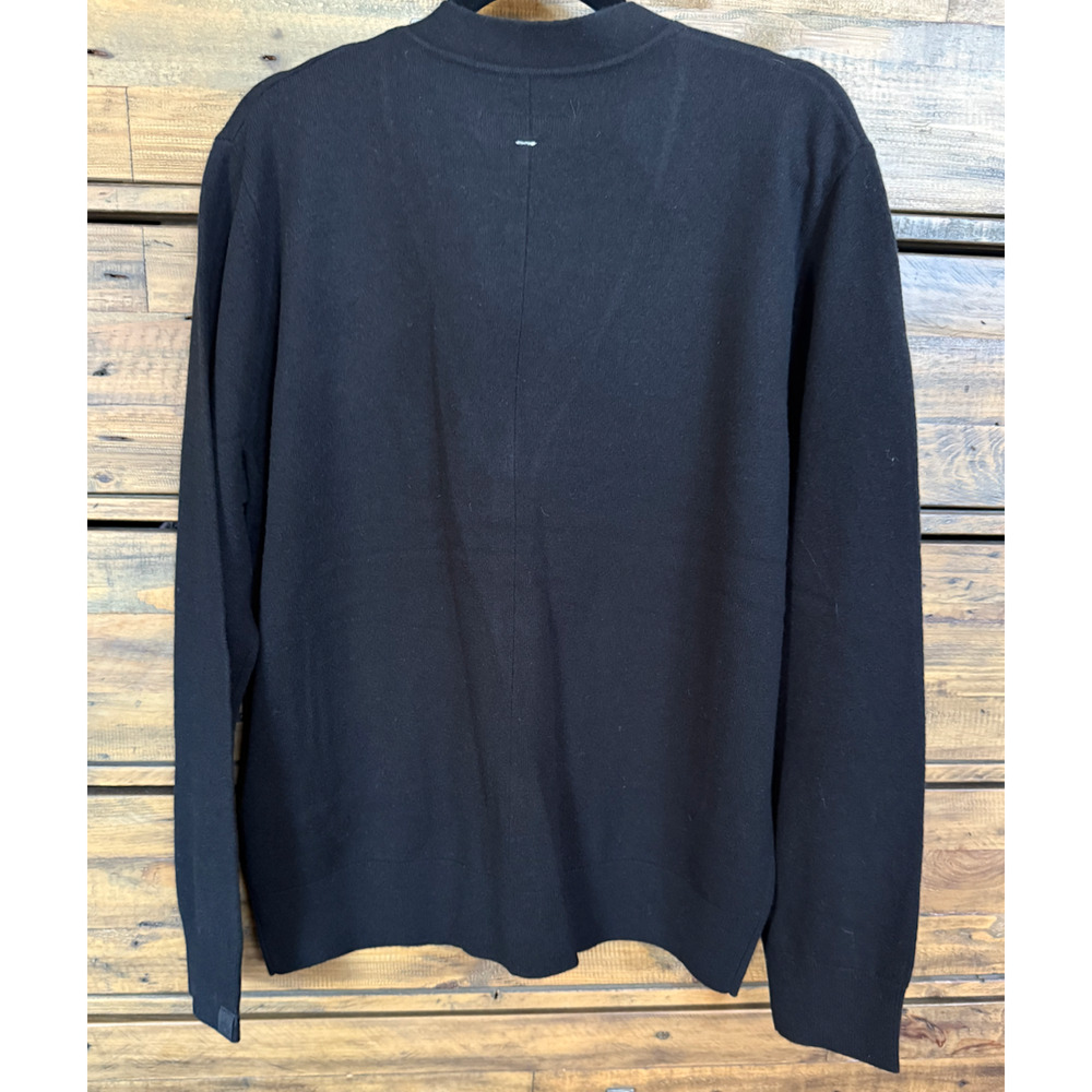 Rag & Bone Cardigan Sweater Mens L Black Wool Sourface Graphic V Neck Button NWT - Picture 2 of 8